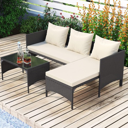 Balck shape corner sofa set - balck,