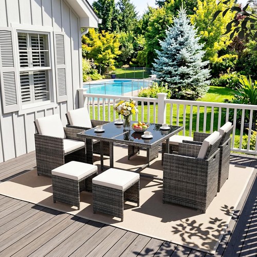 Seater cube rattan garden - rattan,