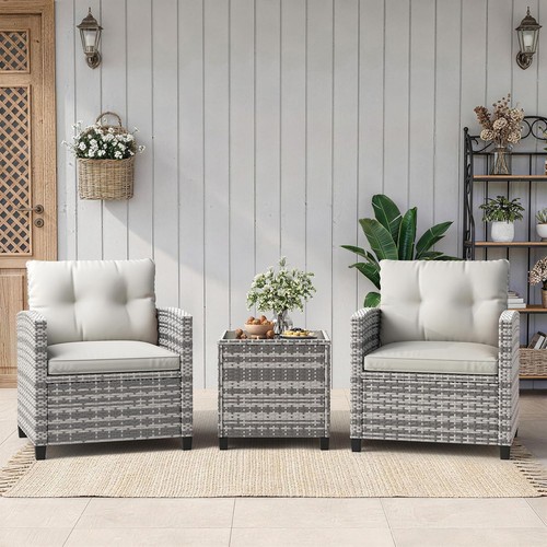 Pieces rattan bistro set - 3,