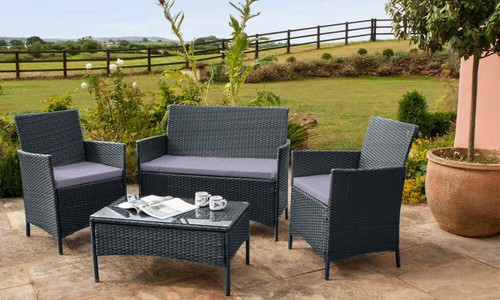 4pc rattan garden patio - garden,