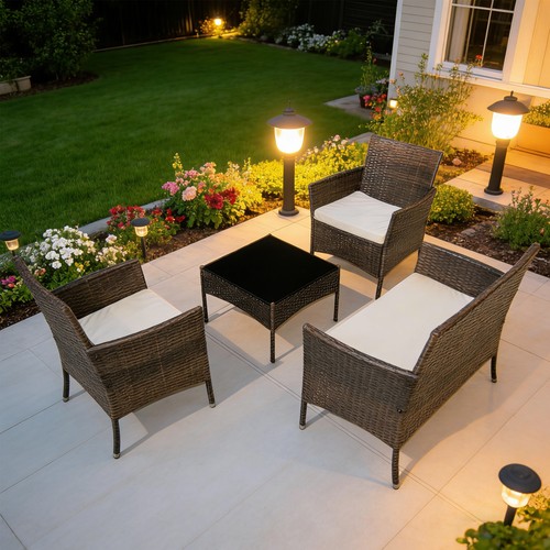 4xrattan sofa table chair - table+chair, set
