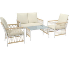 Outsunny 4 Piece Rattan Garden