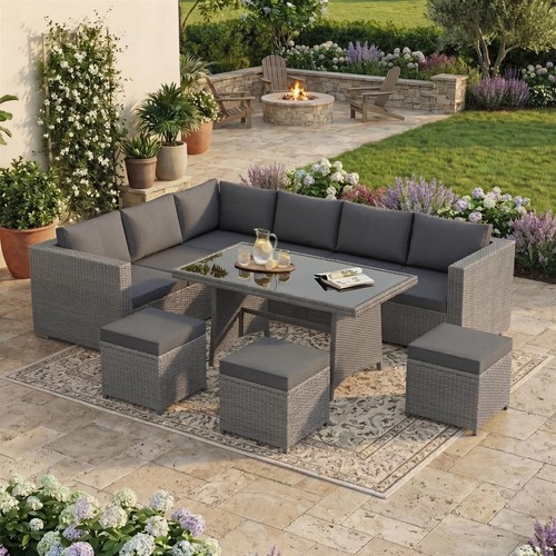 Rattan garden seater outdoor - garden, 9