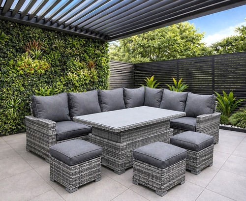 Rattan corner garden - garden, furniture