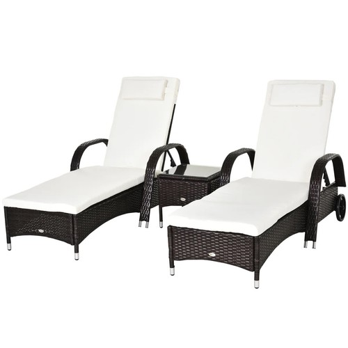 Outsunny double sun lounger - double,