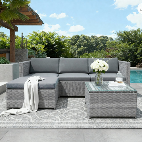 Seater rattan garden corner - rattan,