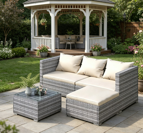 4pcs rattan garden furniture - garden,
